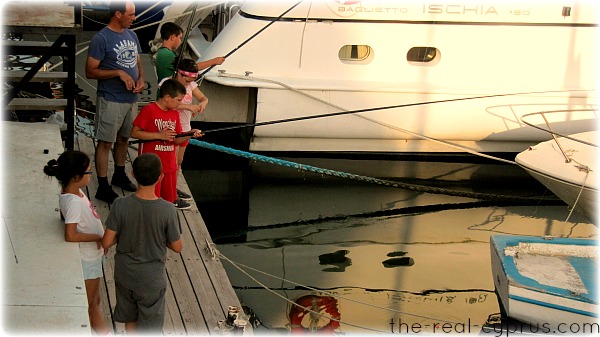 Kids Fishing Larnaca Marina